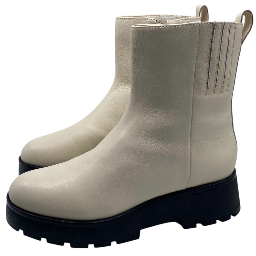 Vince Camuto Cream Ankle Boots with Black Sole